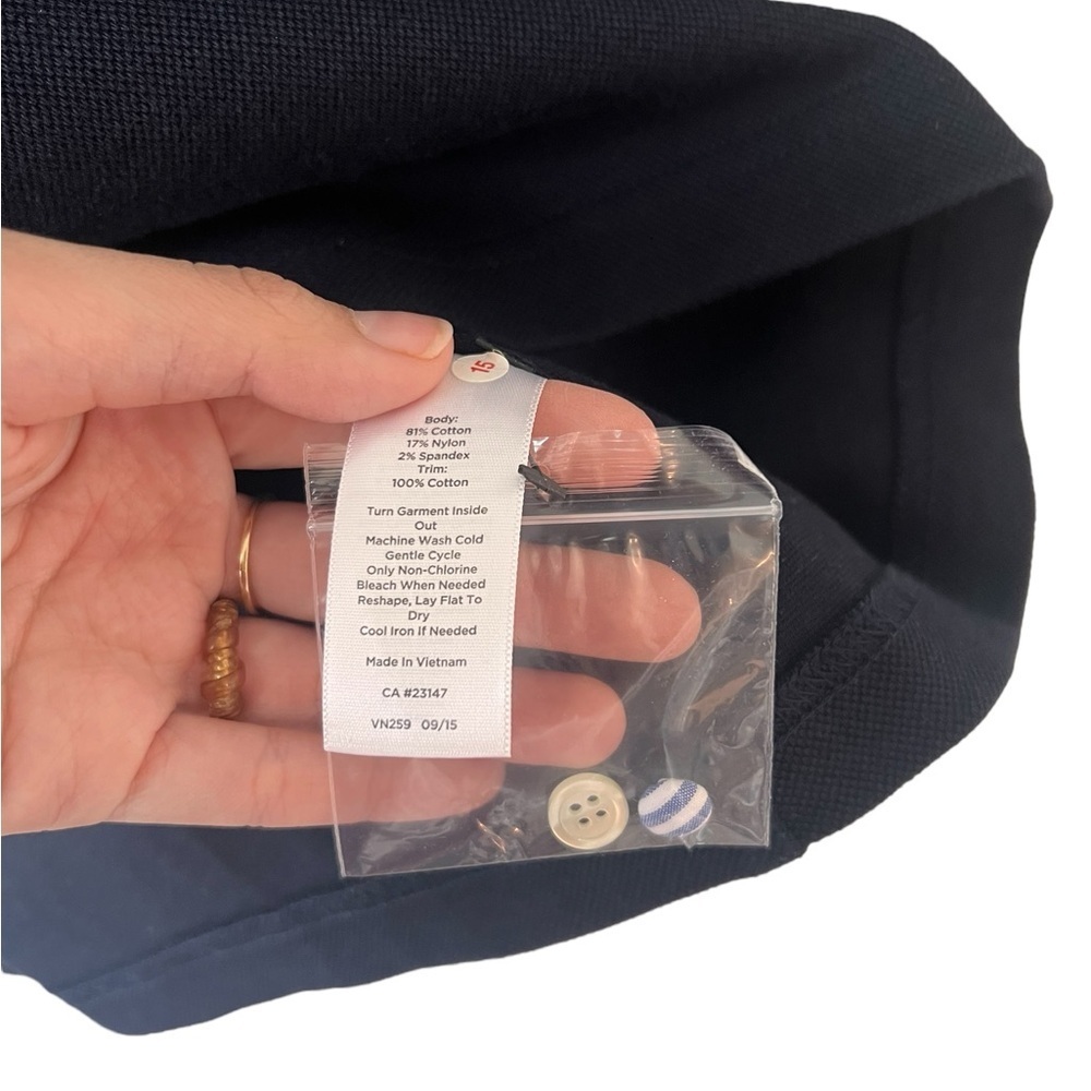 Talbots Petites 3/4 Sleeve Navy Collared Shift Dress Size PM - Picture 6 of 11